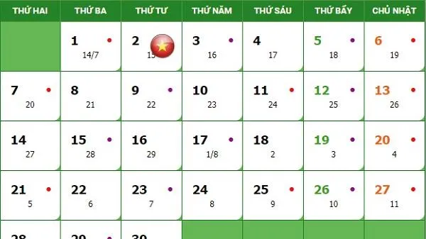 Lịch nghỉ 02/09/2020: người lao động được nghỉ bao nhiêu ngày?