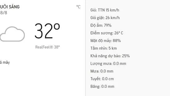 Dự báo thời tiết TPHCM hôm nay 08/08/2020: Chiều mưa dông rải rác
