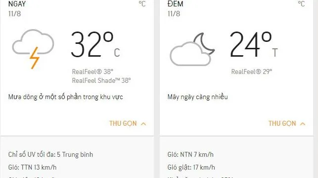 Dự báo thời tiết TPHCM hôm nay 11/08: Nhiều mây, mưa dông rải rác cả sáng lẫn chiều