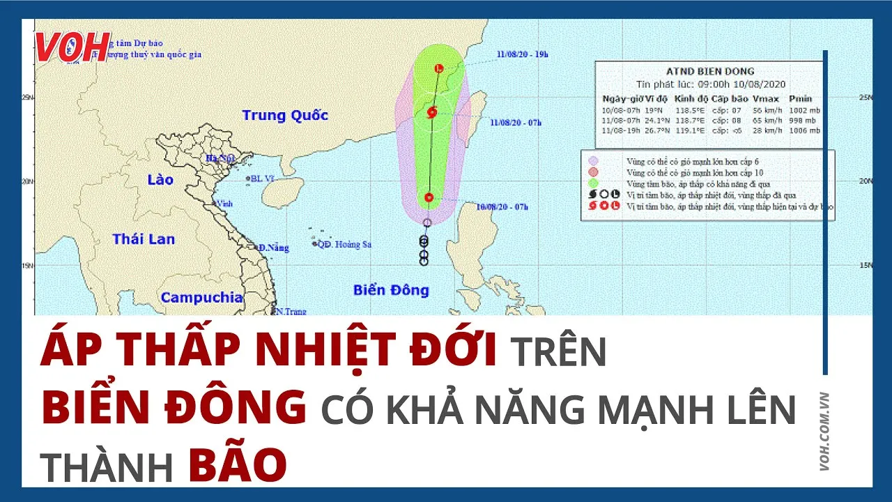 Áp thấp nhiệt đới trên Biển Đông có khả năng mạnh lên thành bão