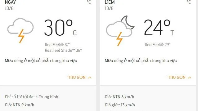 Dự báo thời tiết TPHCM hôm nay 13/08: Ngày nắng nhẹ, trưa và tối có mưa dông