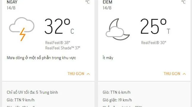 Dự báo thời tiết TPHCM hôm nay 14/08: Sáng trời mát và có mưa dông, chiều và tối không mưa