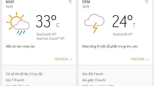 Dự báo thời tiết TPHCM hôm nay 16/08: Ngày nắng, mưa rào rải rác, lượng UV cực cao