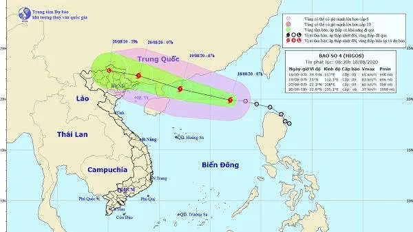 Tin bão mới nhất: Bão số 4 (bão Higos)