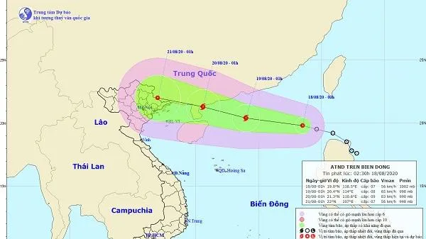 Thời tiết ngày 18/8/2020: Áp thấp nhiệt đới có khả năng mạnh lên thành bão