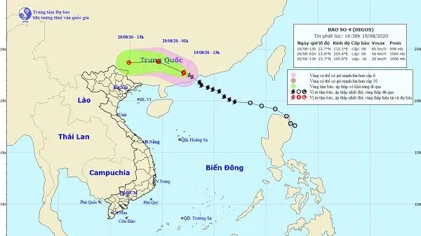 Bão số 4 đi sâu vào đất liền và suy yếu dần thành áp thấp nhiệt đới