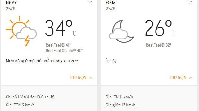 Dự báo thời tiết TPHCM hôm nay 25/08: Nắng nóng, lượng UV cực đại