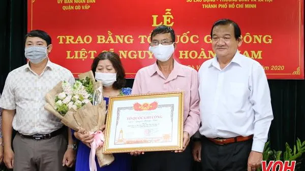 Trao bằng Tổ quốc ghi công đối với liệt sĩ Nguyễn Hoàng Nam