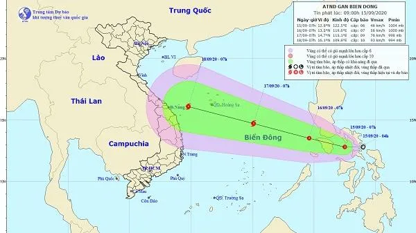 Áp thấp nhiệt đới ở khu vực miền Trung Philippines hướng vào Biển Đông