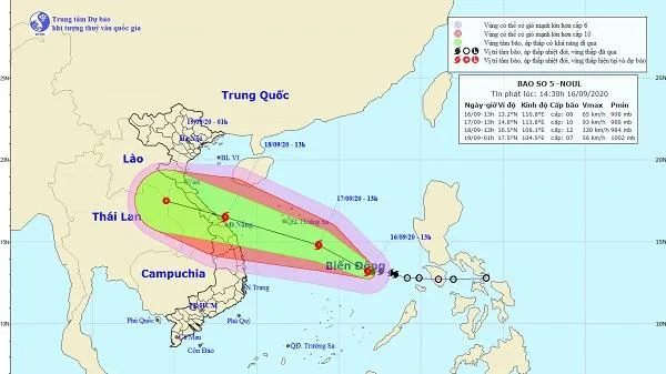 Bão số 5 cách quần đảo Hoàng Sa khoảng 680km về phía Đông Nam