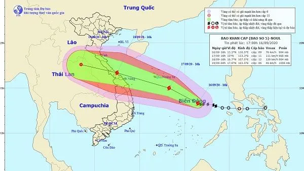 Tin Bão số 5: Gần tâm bão sức gió mạnh nhất cấp 8-9 giật cấp 11
