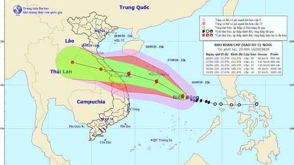 Từ chiều 17/9 đến đêm 18/9 các tỉnh từ Hà Tĩnh đến Quảng Ngãi có mưa to đến rất to