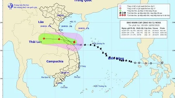 Bão số 5 đi vào đất liền các tỉnh từ Quảng Bình đến Thừa Thiên Huế với sức gió mạnh nhất cấp 8-9