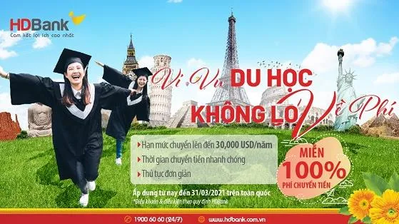 “Vi vu du học - không lo về phí” khi giao dịch tại HDBank