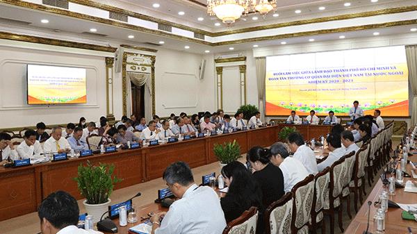Lãnh đạo TPHCM gặp gỡ với đoàn tân trưởng cơ quan đại diện Việt Nam tại nước ngoài nhiệm kỳ 2020-2023