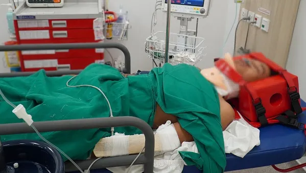 Cấp cứu kịp thời trường hợp tai nạn giao thông nghiêm trọng