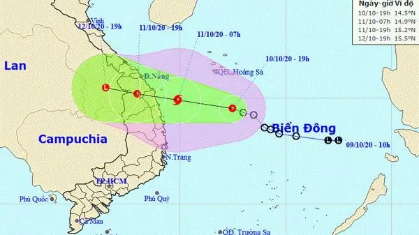 Dự báo thời tiết hôm nay 11/10: Dự báo áp thấp mạnh lên thành bão số 6, đi vào đất liền các tỉnh từ Quảng Nam đến Bình Định