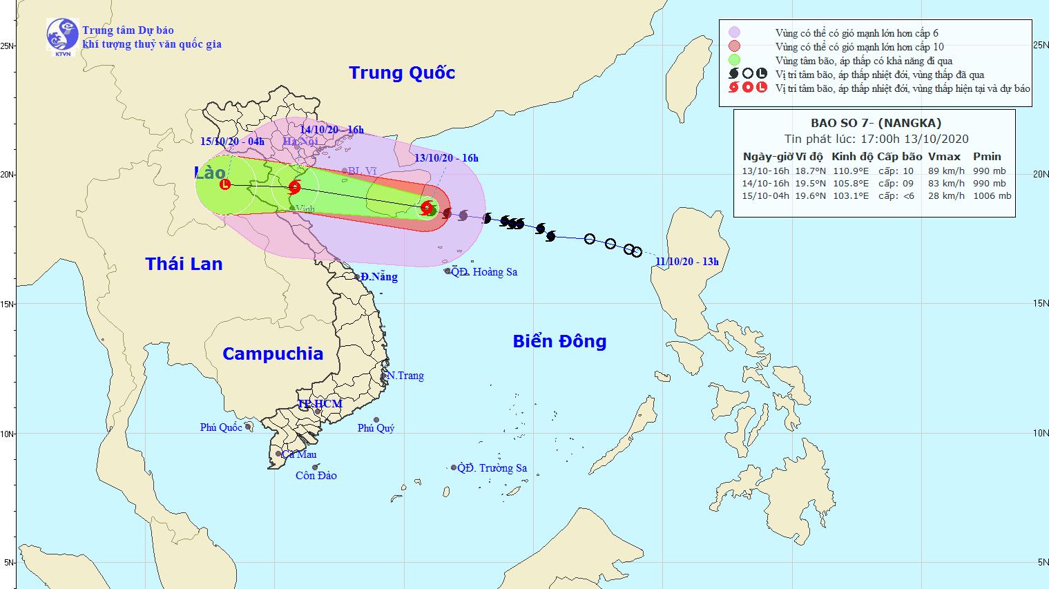 Tin bão mới nhất: Bão số 7 sẽ đi vào đất liền các tỉnh Nam Đồng Bằng Bắc Bộ và Bắc Trung Bộ
