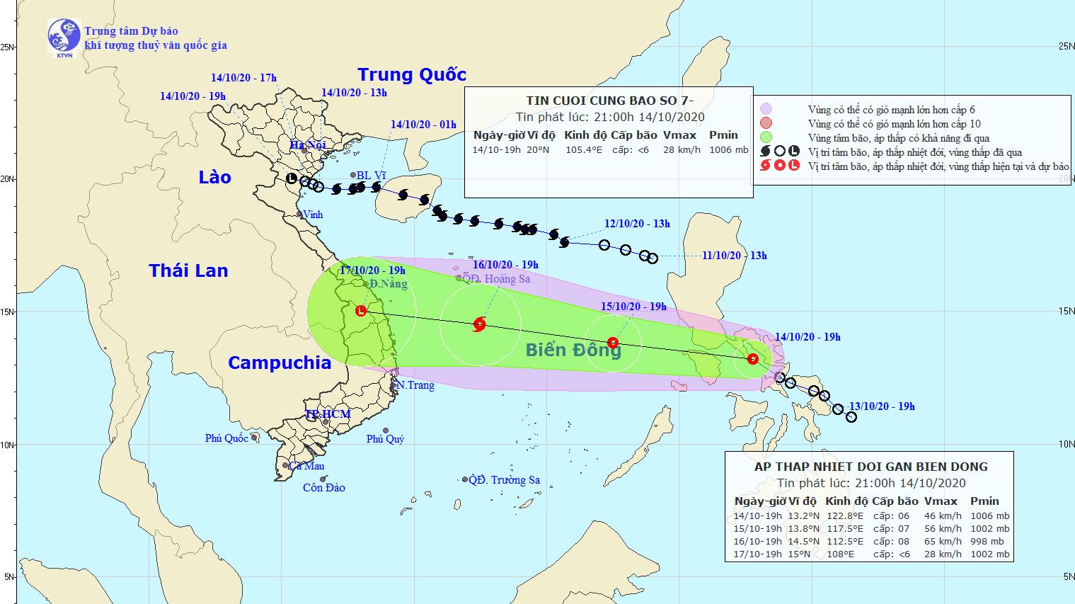 Áp thấp nhiệt đới di chuyển theo hướng Tây Tây Bắc, mỗi giờ đi được khoảng 20km