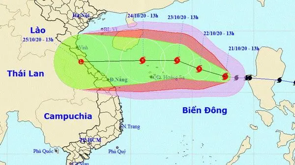 Bão số 8 tăng cấp - Nam bộ thời tiết xấu trong chiều và tối nay 21/10