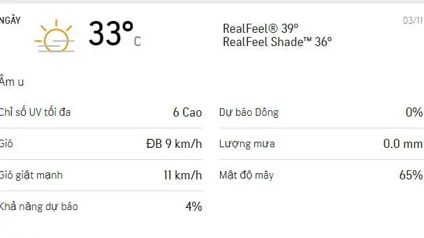 Dự báo thời tiết TPHCM hôm nay 3/11: Nắng nóng, nhiệt độ cao nhất khoảng 30 độ C