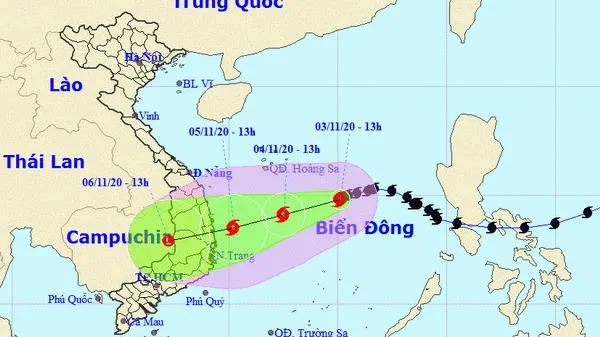 Bão số 10 giữ hướng, từ tối nay vùng biển từ Quảng Nam đến Ninh Thuận gió mạnh dần lên