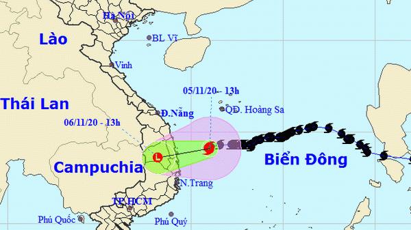 Bão số 10 còn cách bờ biển khoảng 210km, sẽ suy yếu thành áp thấp nhiệt đới