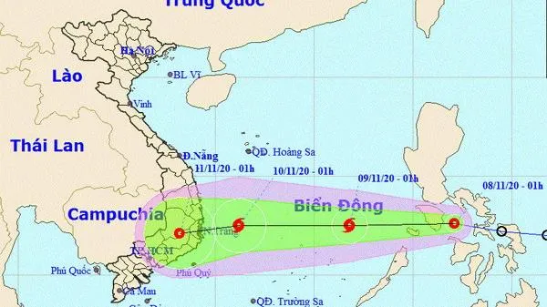 Dự báo áp thấp nhiệt đới sẽ vào Biển Đông vào rạng sáng mai 9/11