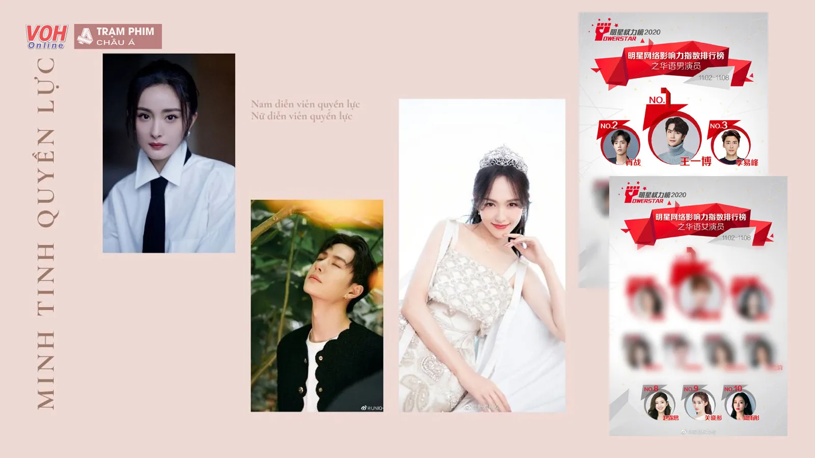 Minh tinh quyền lực bảng tuần 2 tháng 10: Châu Vũ Đồng, Đường Yên thăng hạng vượt trội
