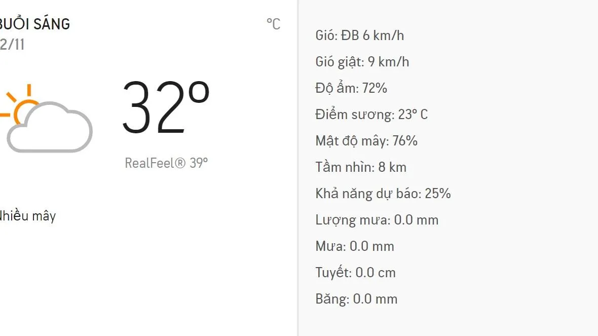 Dự báo thời tiết TPHCM hôm nay 12/11: Sáng nhiều mây, chiều tối có mưa