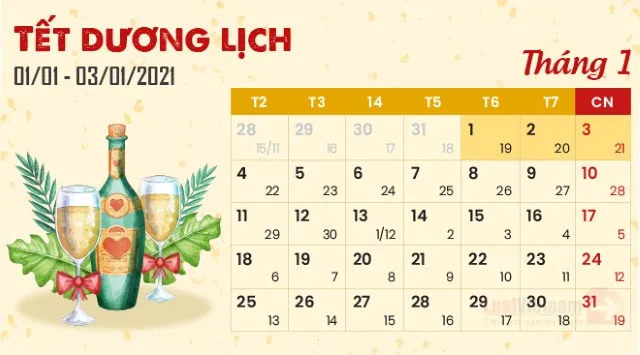 TPHCM: Lịch nghỉ Tết Dương lịch năm 2021