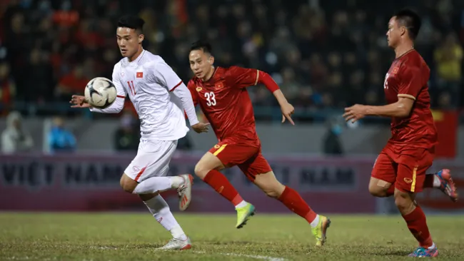 U22 Việt Nam suýt tạo nên bất ngờ trong trận giao hữu với ĐT Việt Nam