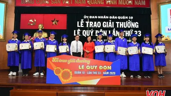 Quận 10: 62 học sinh vinh dự nhận giải thưởng Lê Quý Đôn lần thứ 33 năm 2020