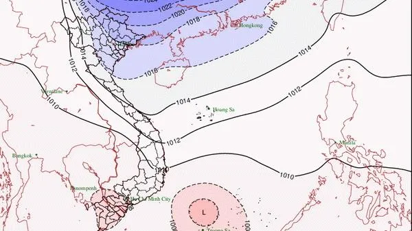 Dự báo thời tiết 3 ngày tới (29-31/12): Khối không khí lạnh gây mưa ở Bắc bộ và Trung bộ