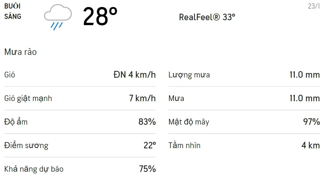 Dự báo thời tiết TPHCM hôm nay 23/1 và ngày mai 24/1/2021: Mưa rào rải rác