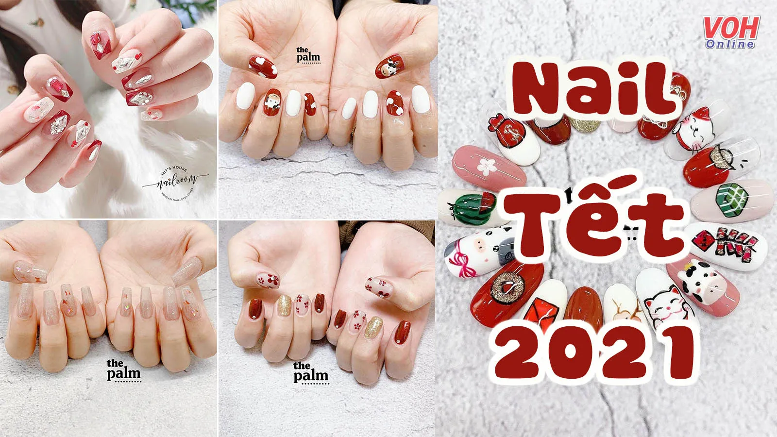 Những mẫu nail Tết đẹp giúp bàn tay thêm xinh xắn, ‘chanh sả’