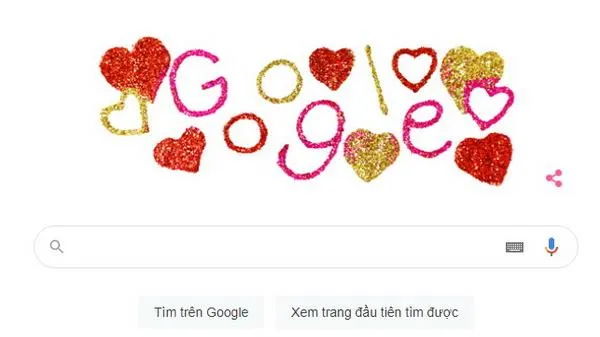 Google Doodle hôm nay: Ngày 14/2 - Valentine đỏ