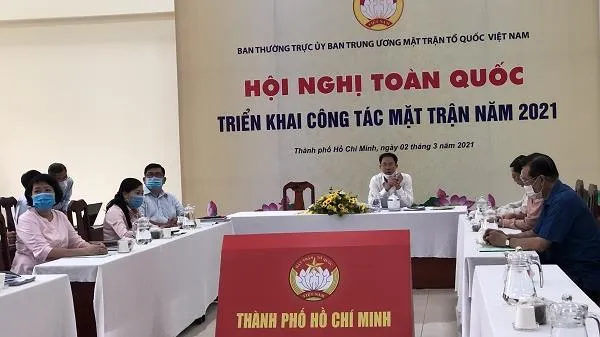 Hội nghị trực tuyến toàn quốc triển khai nhiệm vụ trọng tâm công tác Mặt trận năm 2021