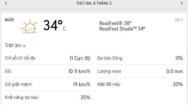 Dự báo thời tiết TPHCM hôm nay 8/3 và ngày mai 9/3/2021: Nắng gắt, lượng tia UV lên mức 11