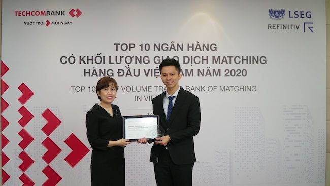 Techcombank vào Top 4 Ngân hàng có khối lượng giao dịch khớp lệnh tự động lớn nhất