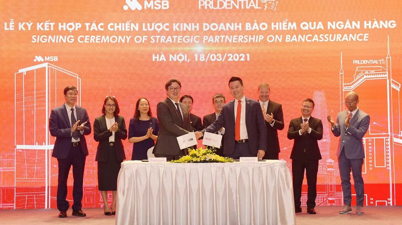 Từ tháng 4/2021, MSB và Prudential Việt Nam hợp tác kinh doanh bảo hiểm