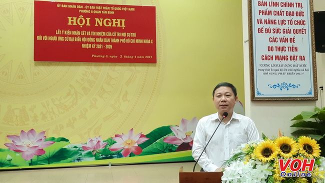 Cử tri thống nhất tín nhiệm ông Dương Anh Đức ứng cử đại biểu HĐND TPHCM khoá X