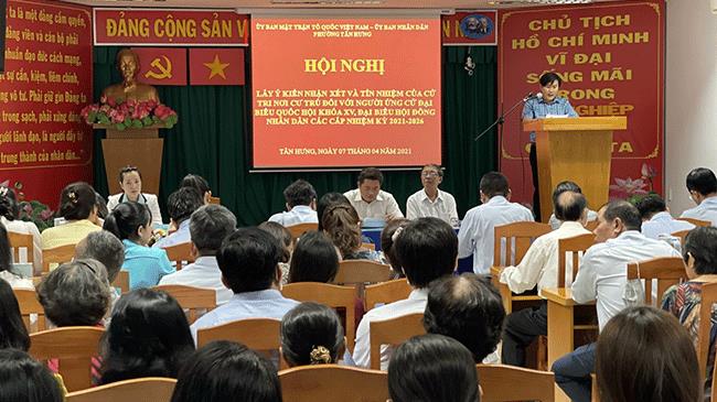Quận 7 thống nhất giới thiệu 4 ứng cử viên ứng cử đại biểu HĐND Thành phố