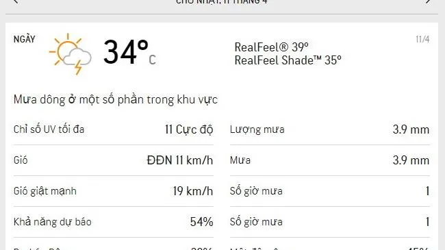 Dự báo thời tiết TPHCM hôm nay 11/4 và ngày mai 12/4/2021: Sáng nắng dịu, buổi chiều có mưa dông