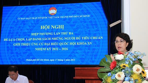 TPHCM có 38 người ứng cử ĐBQH, 159 người ứng cử đại biểu  HĐND nhiệm kỳ 2021-2026