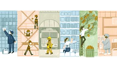 Google Doodle hôm nay mừng ngày Quốc tế Lao động 1/5