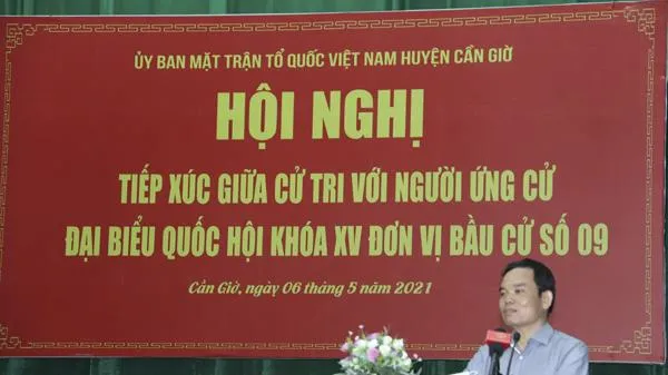 Ứng cử viên Đại biểu Quốc hội khóa XV đơn vị bầu cử số 09 tiếp xúc cử tri huyện Cần Giờ