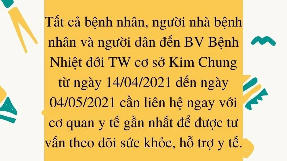 Người đến BV Bệnh Nhiệt đới TW cơ sở 2 từ 14/4 đến nay nhanh chóng khai báo