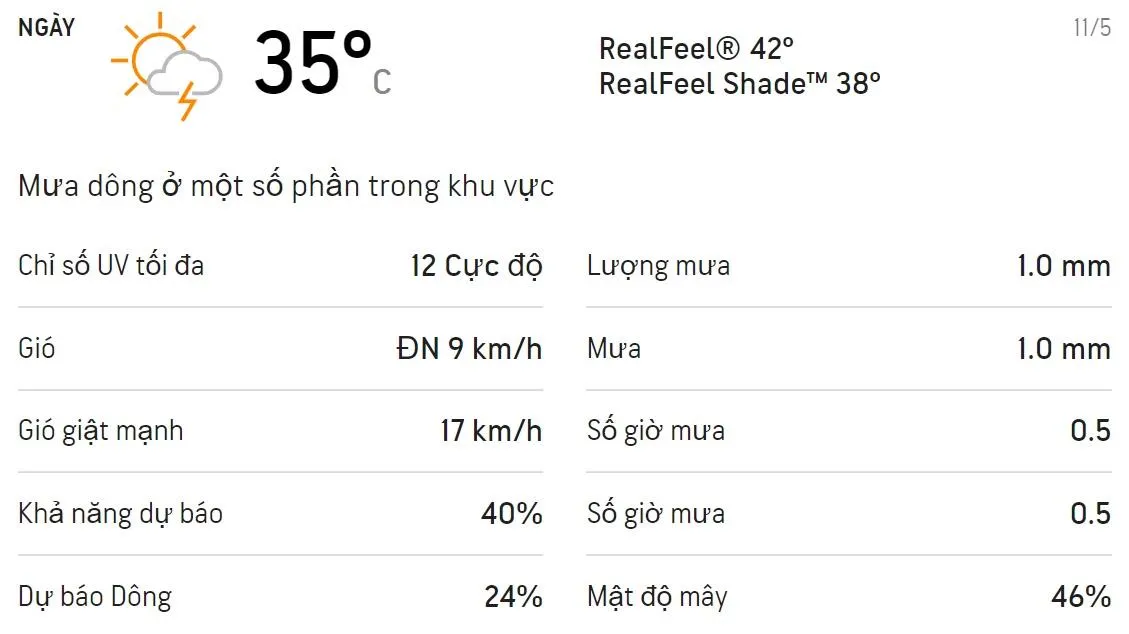 Dự báo thời tiết TPHCM 3 ngày tới (11-13/5/2021): Trời có mưa dông