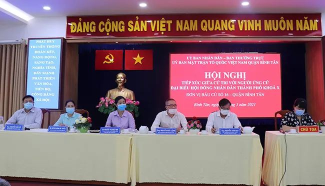 Ứng viên ĐB HĐND TPHCM tiếp xúc cử tri phường Bình Hưng Hòa A